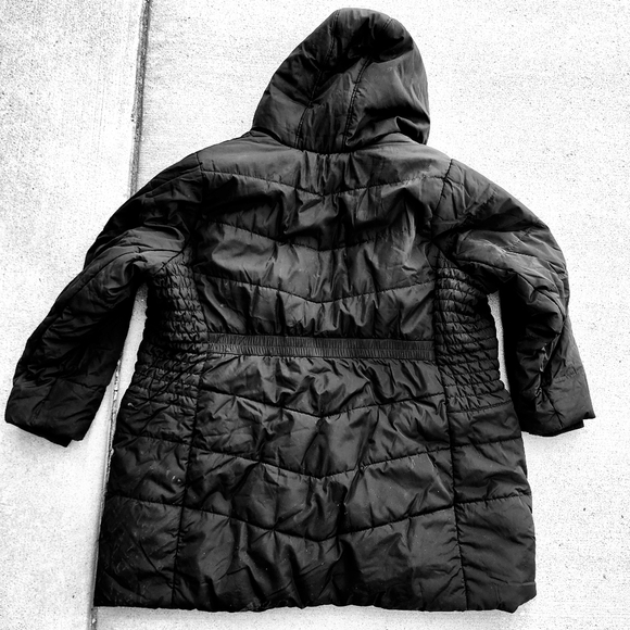 Torrid Black Fit & Flare Hooded Quilted Puffer Coat Women's Plus Size 5X EUC - Picture 2 of 14